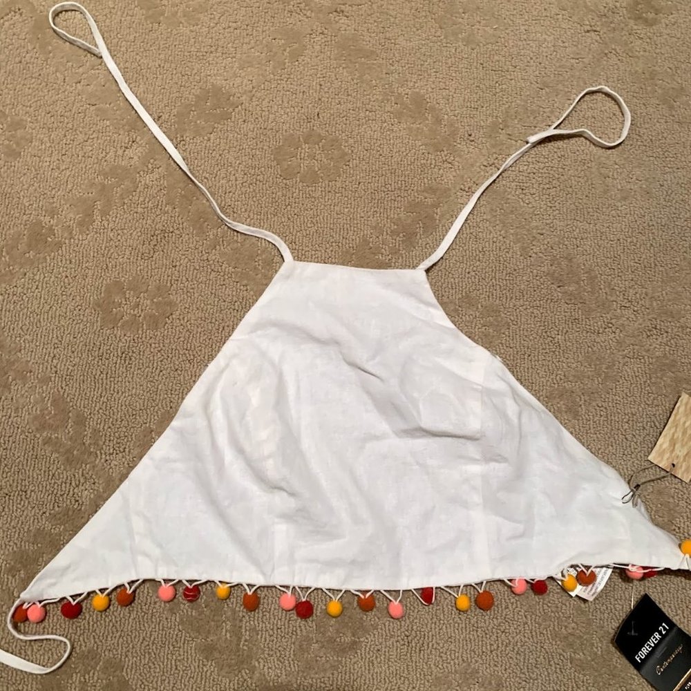 Forever 21 Cropped Pom Pom Top
